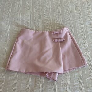 Zara Light Pink Skort with Bow Detail